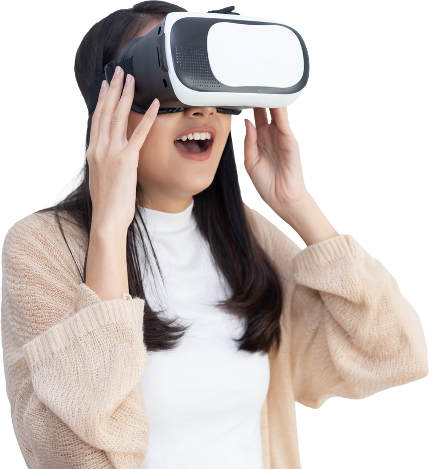 Asian Woman with VR Headset